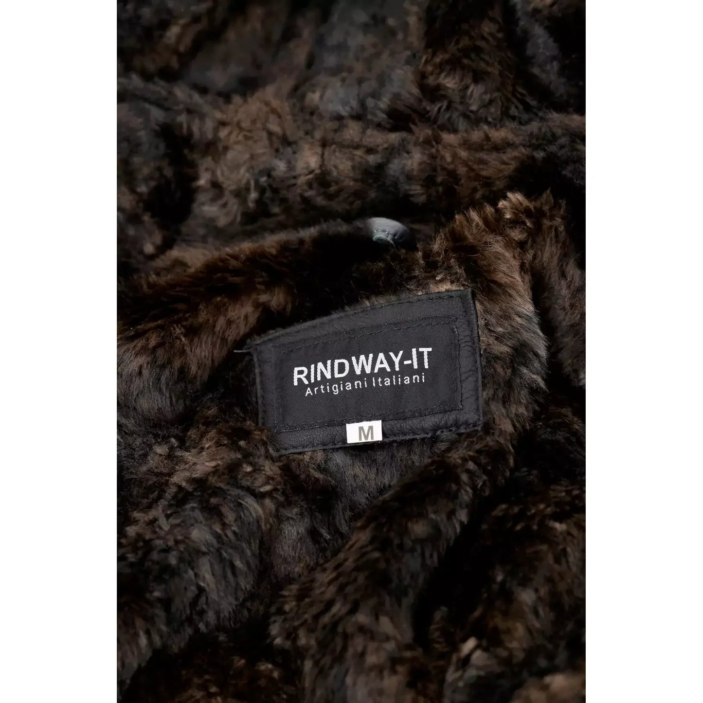 Cappotto Giacca In Vera Pelle Nera Uomo Slim In Stile Montone Pelo Lungo Rindway