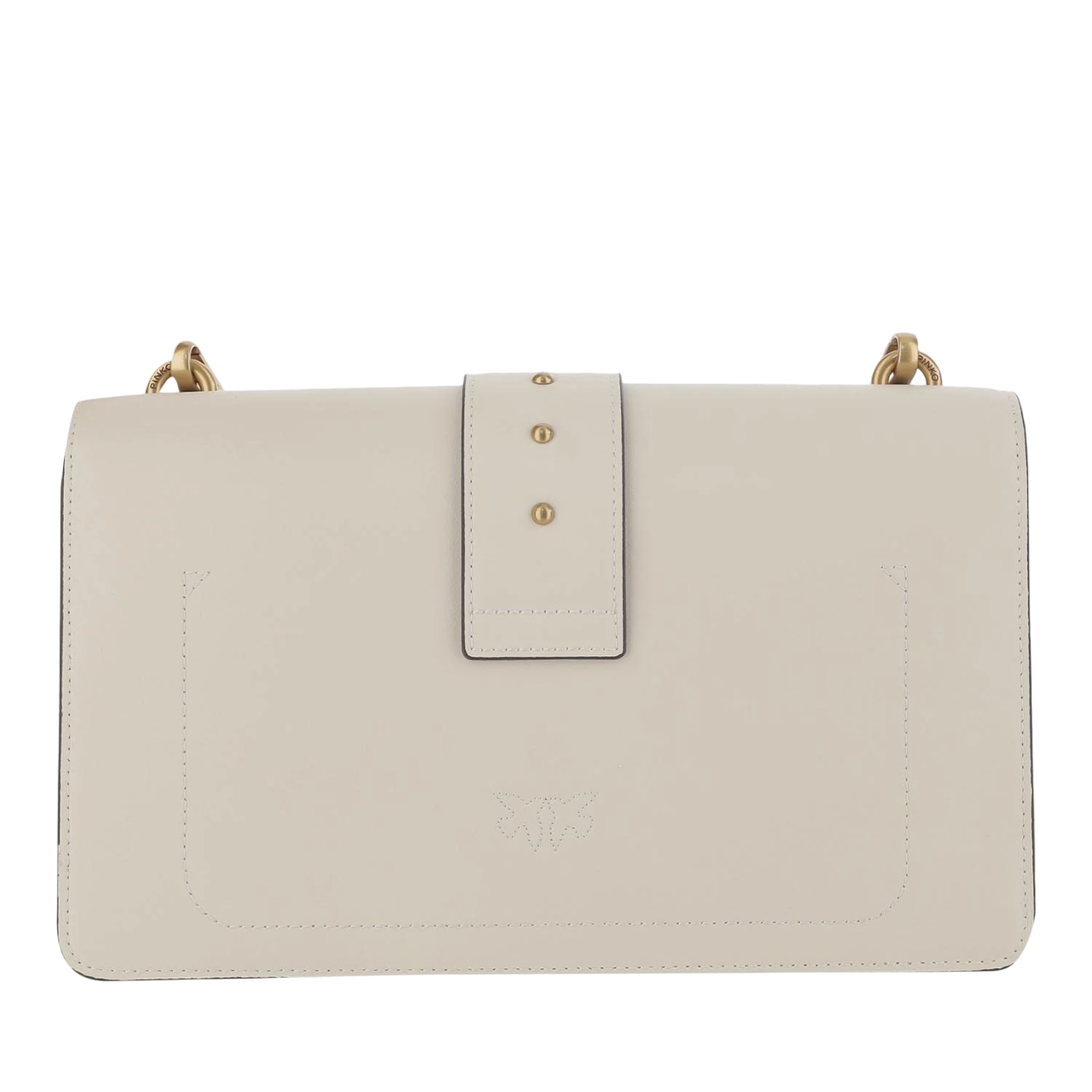 Pinko borsa a tracolla Love One Classic in pelle bianco latte