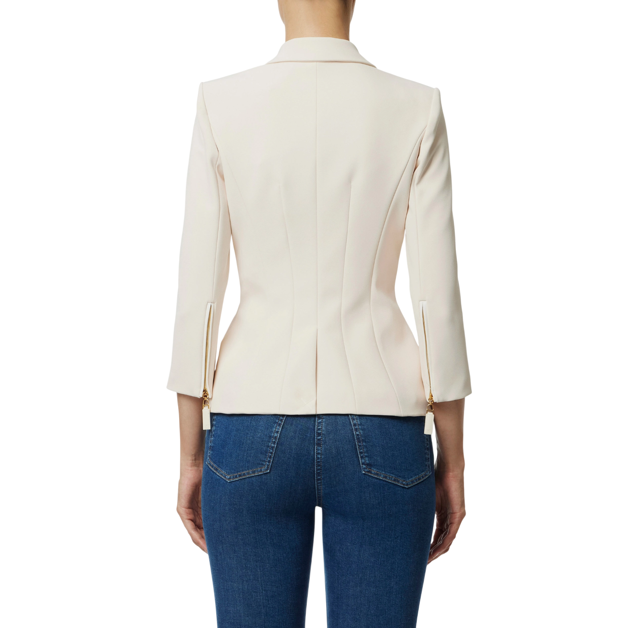 Elisabetta Franchi giacca blazer doppiopetto panna