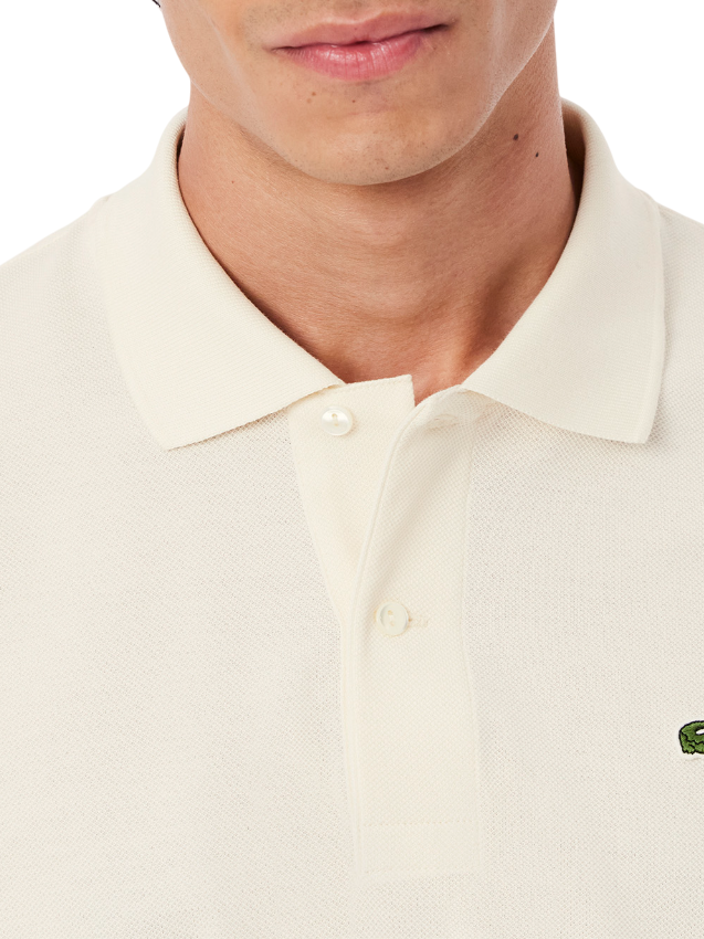 Lacoste polo manica corta 12.12 in piquè ecrù