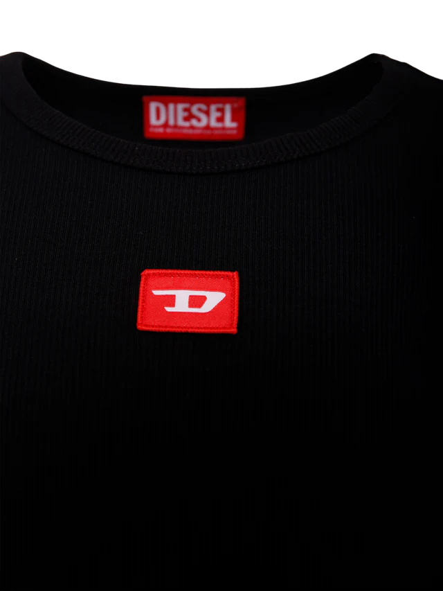 Diesel T-shirt manica lunga a costine nero