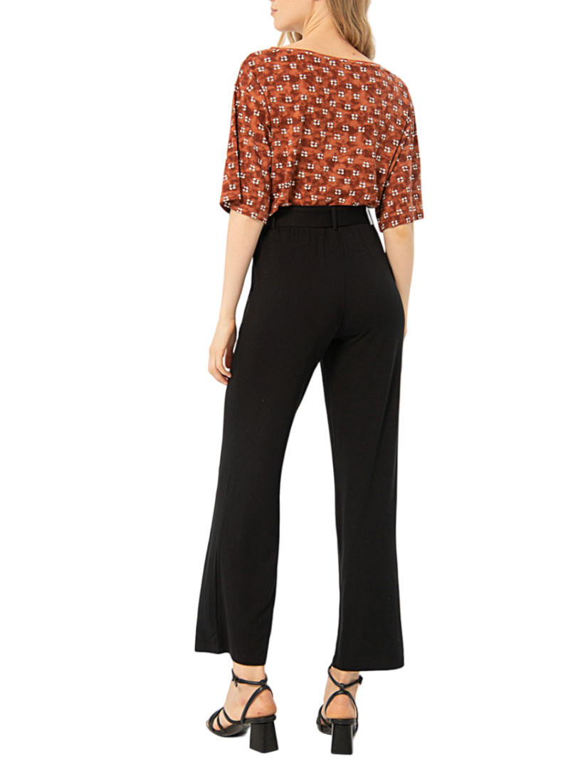 Surkana pantaloni vita alta con cintura nero