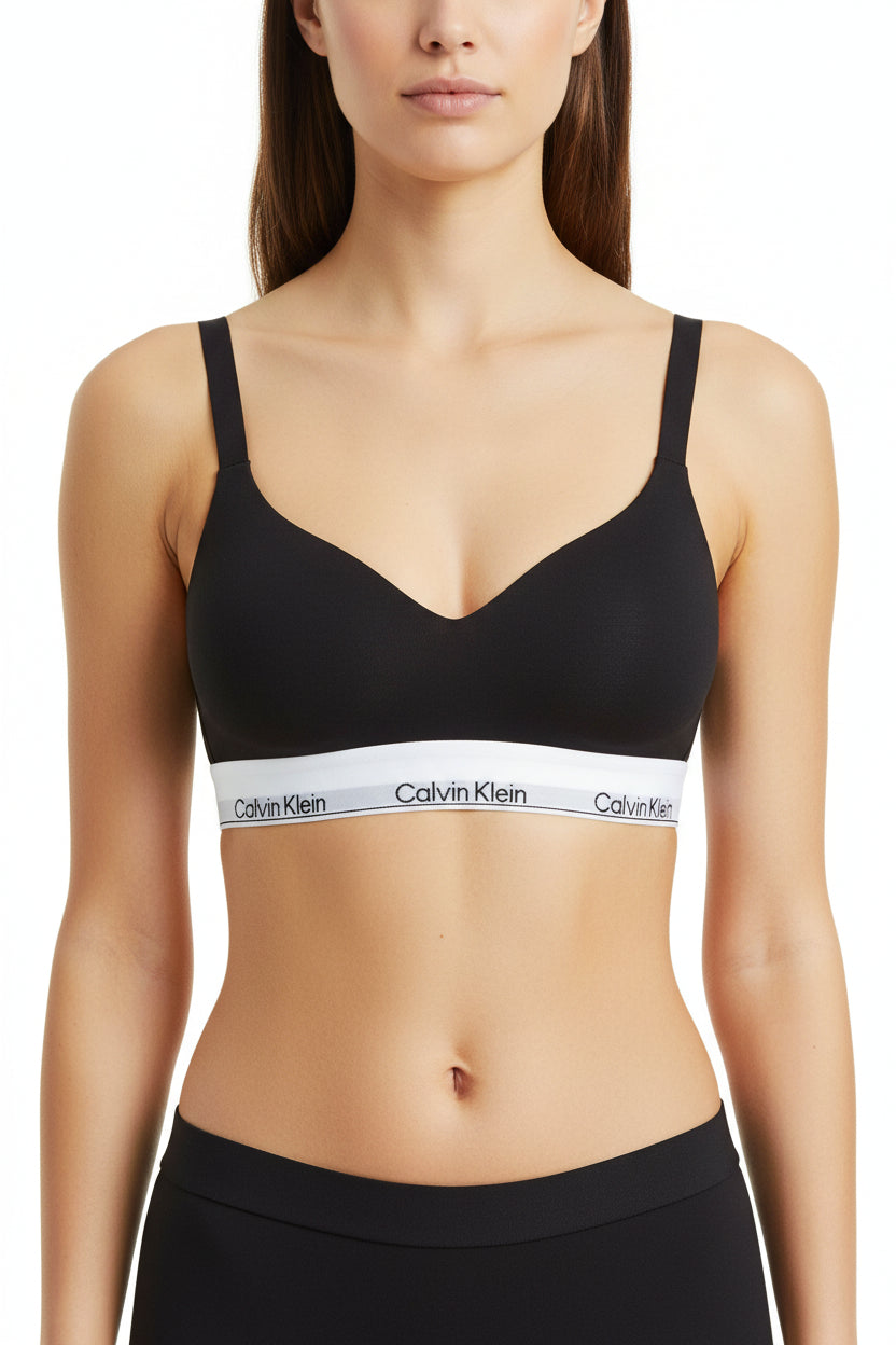 Calvin Klein reggiseno imbottito con fascia logata nero - mem39