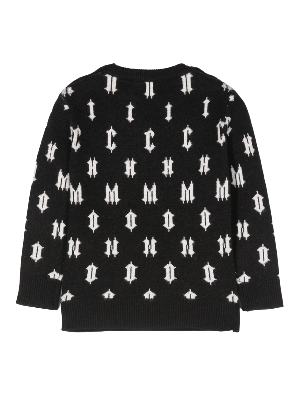 John Richmond schwarzer Pullover mit Jacquard-Logo-Allover-Print