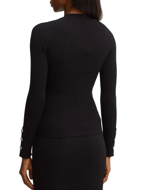 Pinko maglia a costine misto lana Rabbocco nero