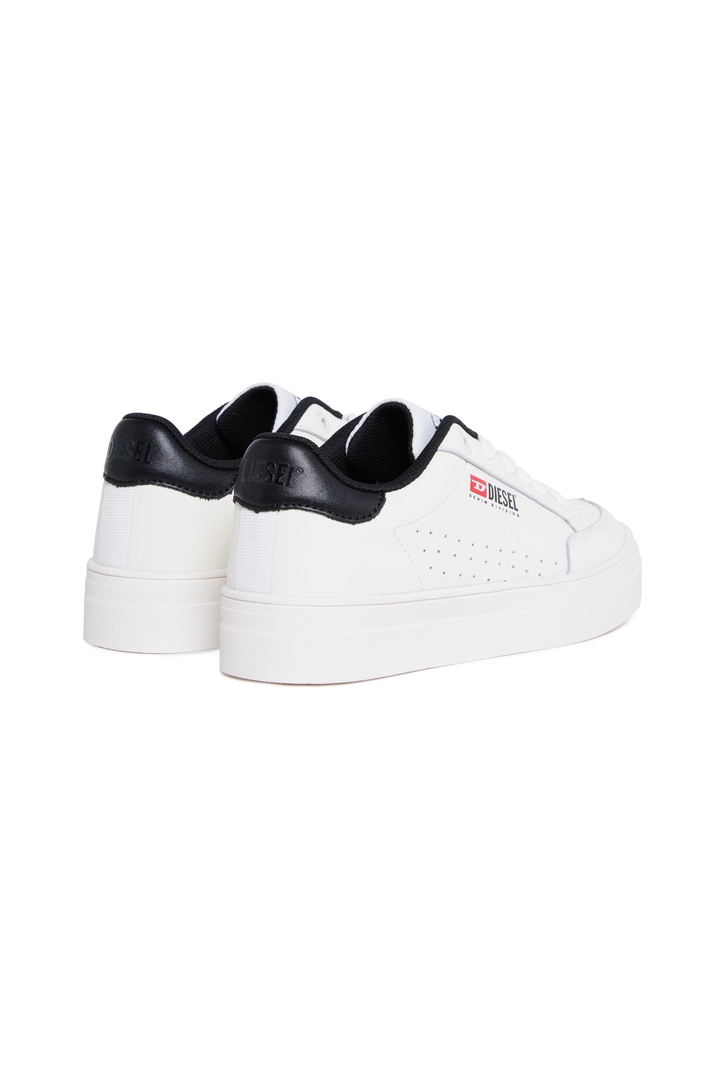 Diesel sneakers con logo iconico in pelle bianco