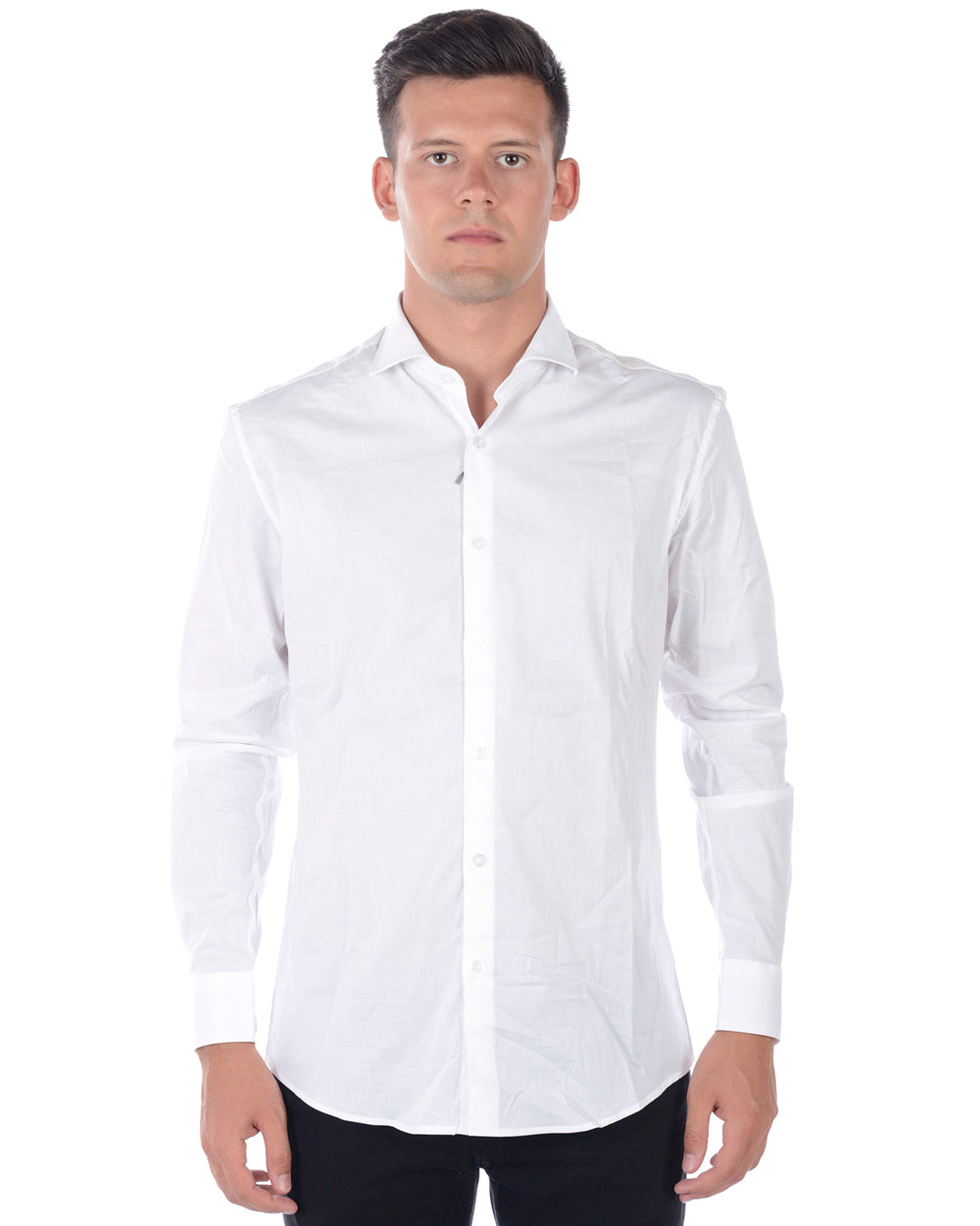 Camicia Bianca 44 in Cotone Italiano - Daniele Alessandrini - mem39