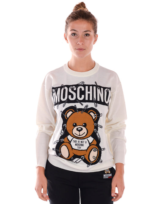 Maglia Moschino Bianca Lana Vergine XS - mem39