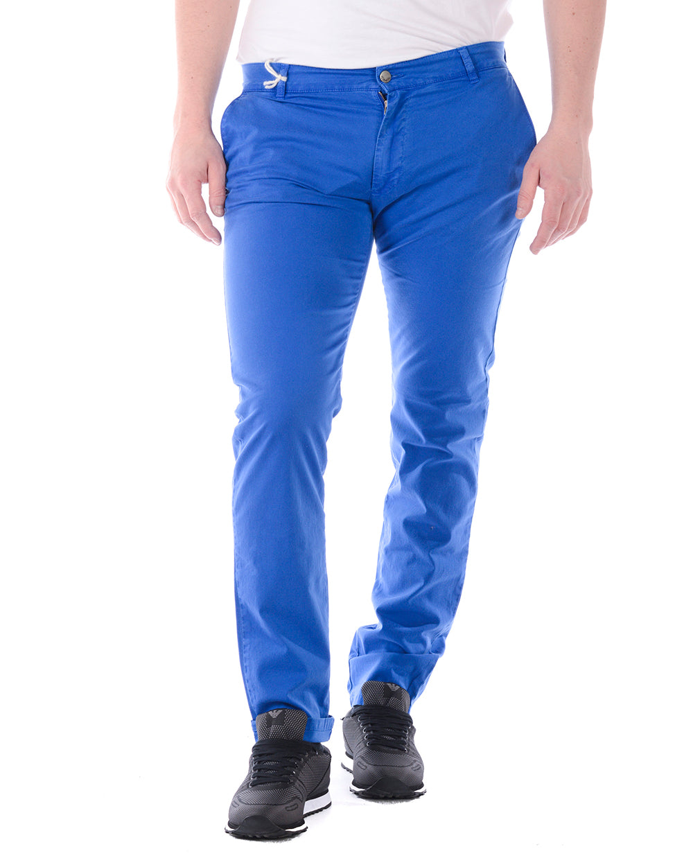 Pantaloni Blu Con Chiusura Zip e Bottone - Daniele Alessandrini - mem39