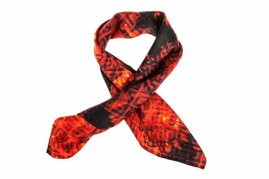 Foulard in seta Givenchy U Rosso Nero - mem39