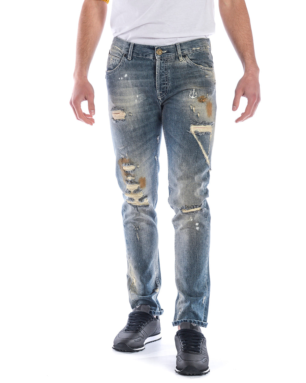 Jeans Denim Daniele Alessandrini 34 - Chiusura a Bottoni - mem39