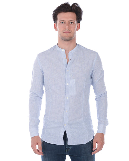 Camicia Daniele Alessandrini Bianco e Blu - mem39