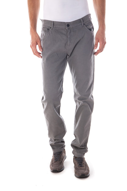 Pantaloni Daniele Alessandrini Grigio Cotone Elastan - mem39