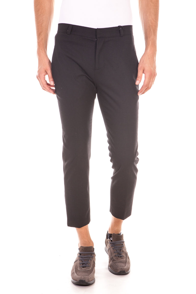 Pantaloni Daniele Alessandrini Zip Nero - mem39