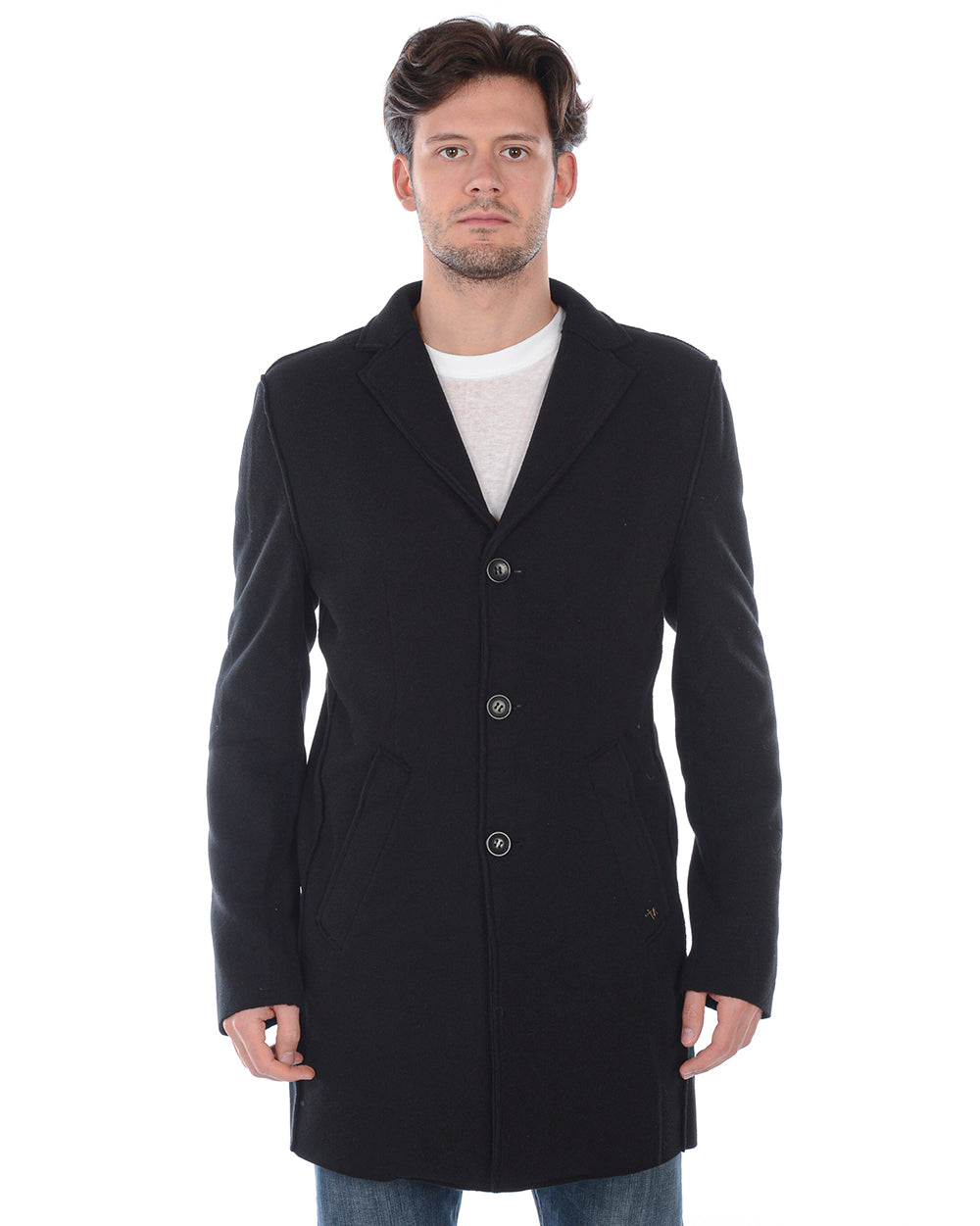 Cappotto Eleganza Invernale Daniele Alessandrini Blucerchiato - mem39