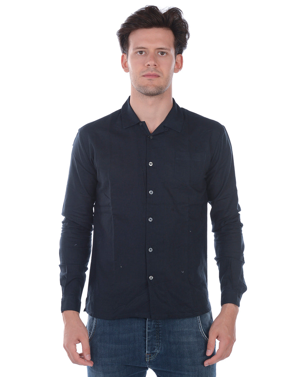 Camicia Blu Elegante Daniele Alessandrini - mem39