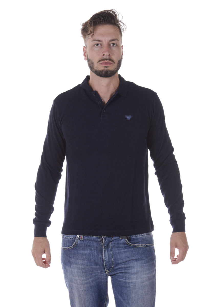 Polo Armani Jeans AJ Blu con Logo Ricamato - mem39