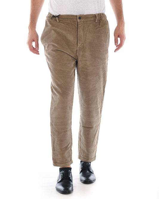 Pantaloni Beige Daniele Alessandrini in Cotone ed Elastan - mem39