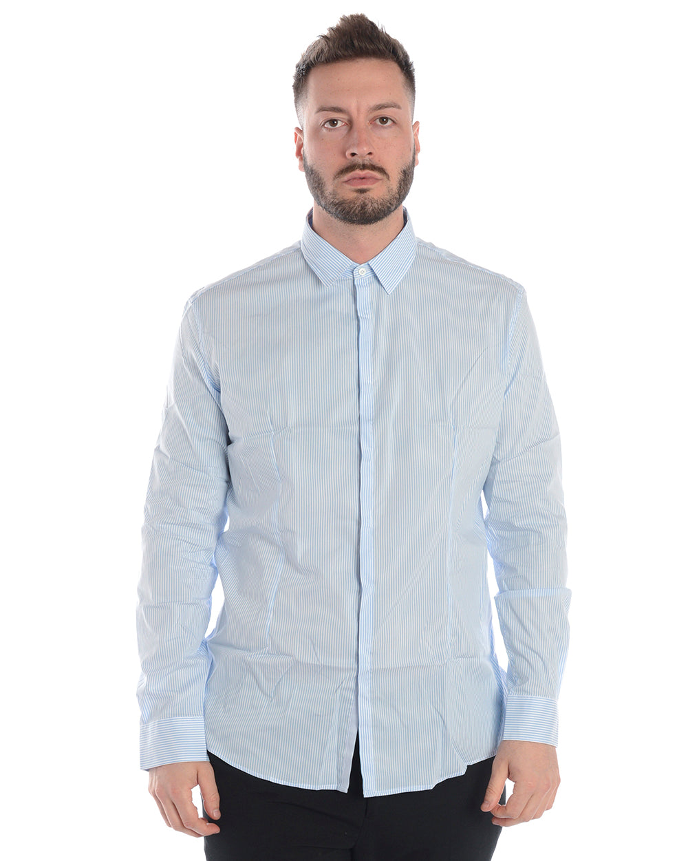 Camicia Daniele Alessandrini Blu Eleganza Classica - mem39