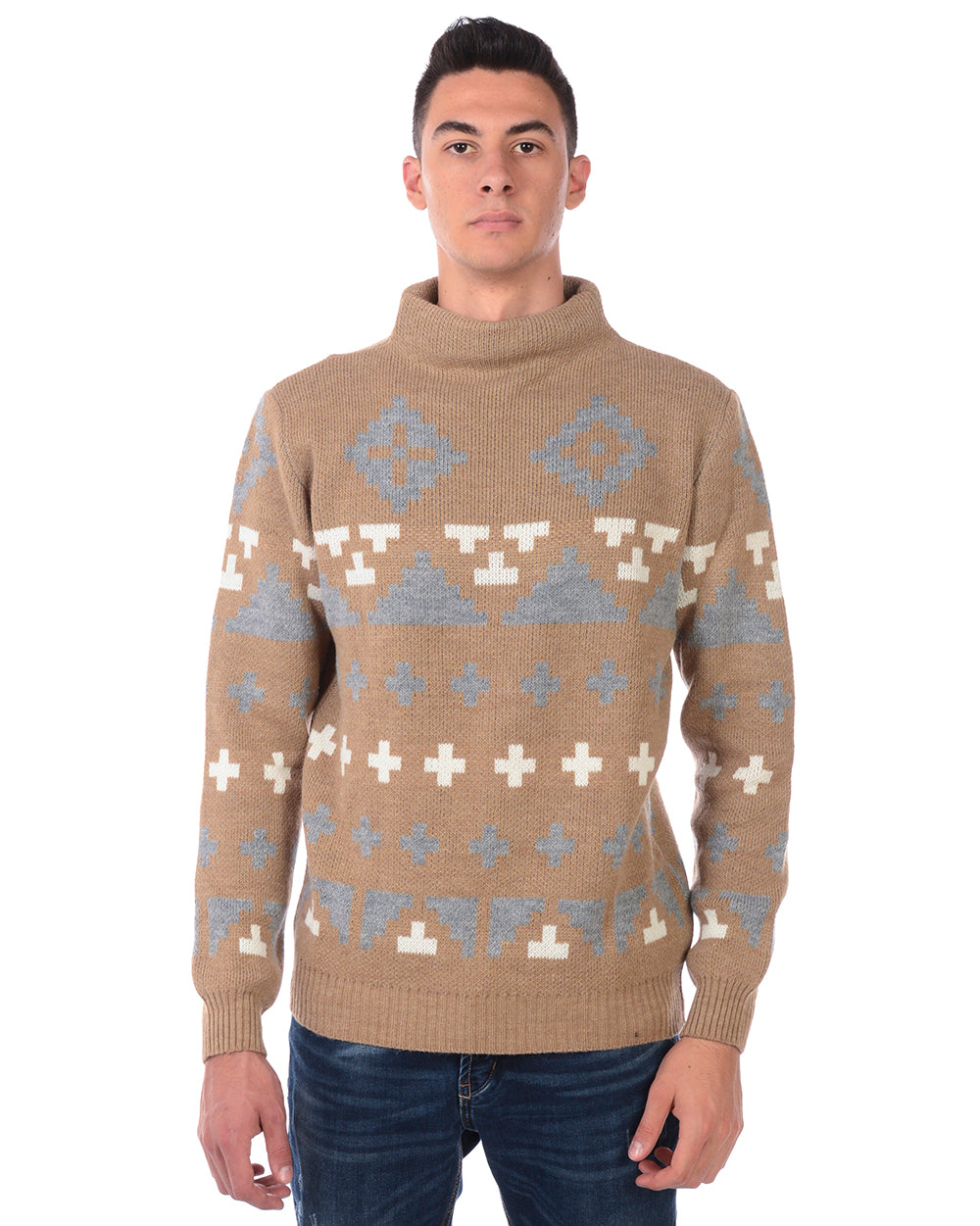 Maglione Beige Daniele Alessandrini 48 - mem39