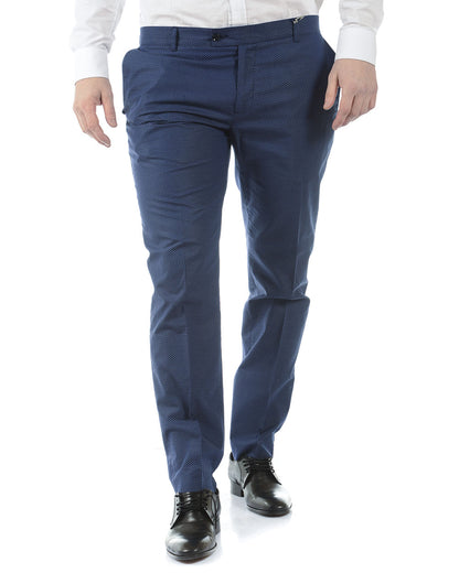 Pantaloni Daniele Alessandrini Blu Cotone Alta Qualità - mem39