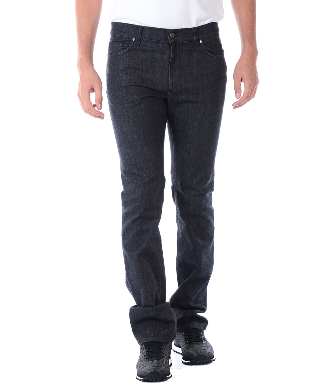 Jeans Versace Collection Nero con Chiusura Zip e Bottoni - mem39