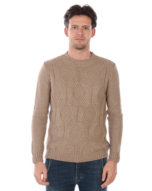 Maglia Beige in Acrilica, Lana e Alpaca da Daniele Alessandrini - mem39