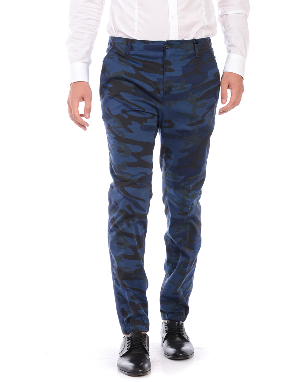 Pantaloni Daniele Alessandrini Blu Eleganza - mem39