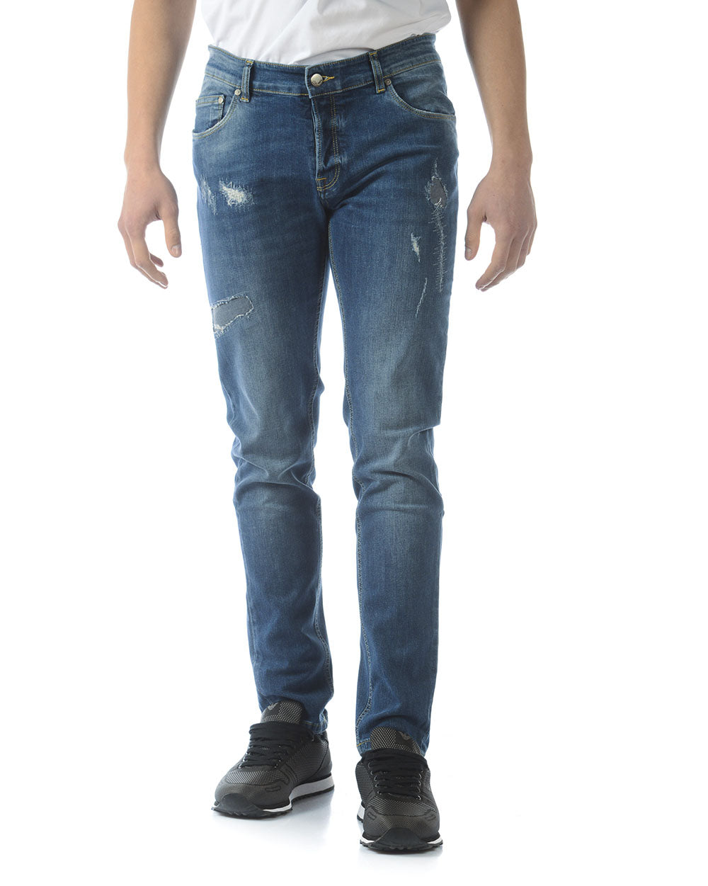 Jeans Daniele Alessandrini Classico con Chiusura a Bottoni - mem39