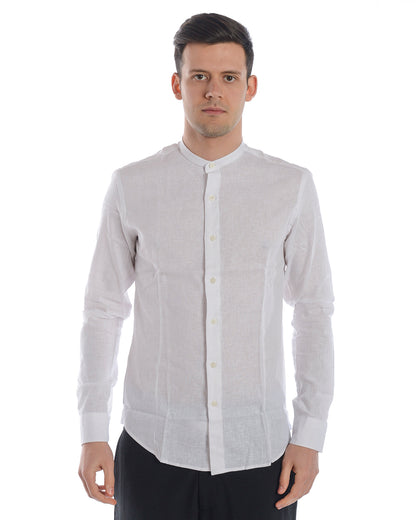 Camicia Bianca in Lino e Cotone Daniele Alessandrini - mem39