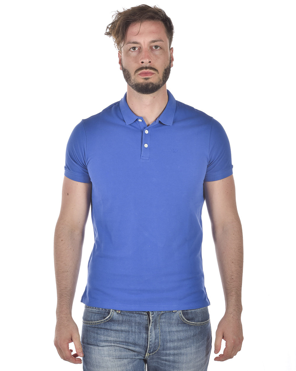 Polo Emporio Armani Blu Chiaro in Cotone - mem39