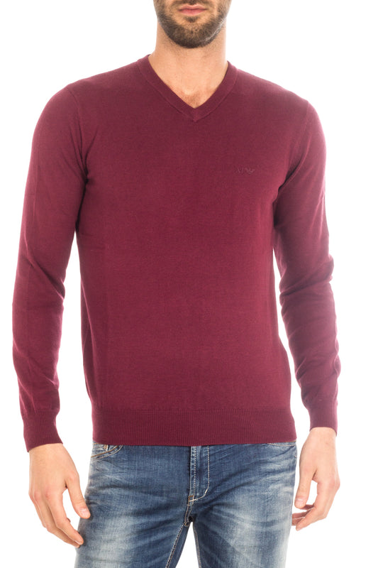 Maglia Armani Jeans Bordeaux in Cotone e Lana - mem39