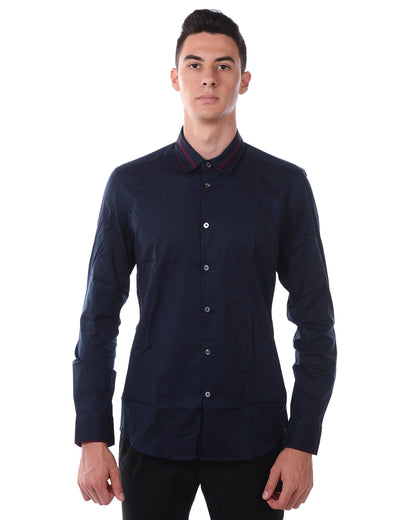 Camicia Blu Manica Lunga Daniele Alessandrini - mem39