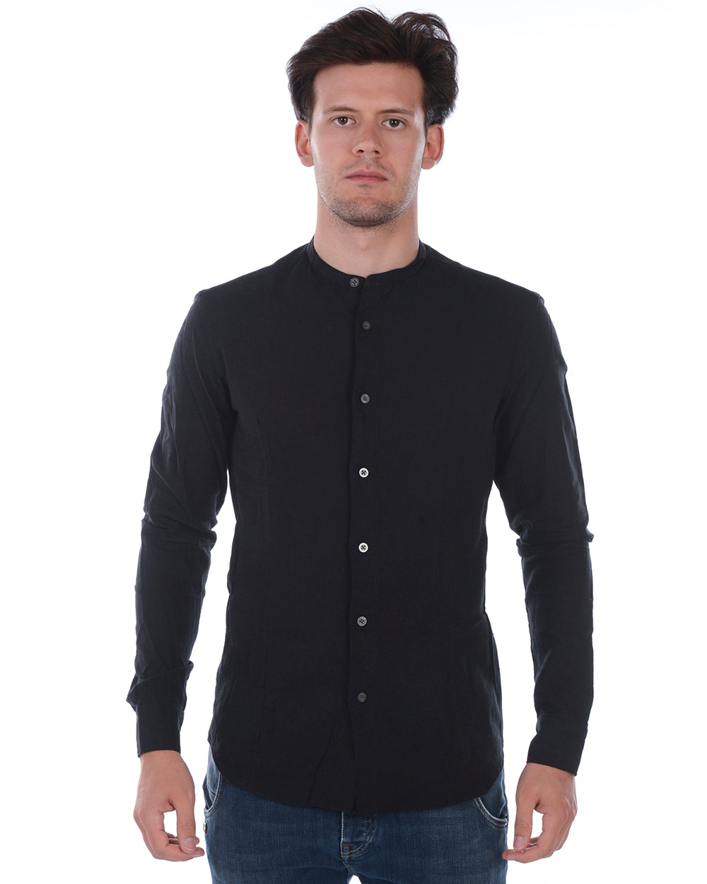 Camicia Daniele Alessandrini Nero Taglia 42 Slim Fit - mem39