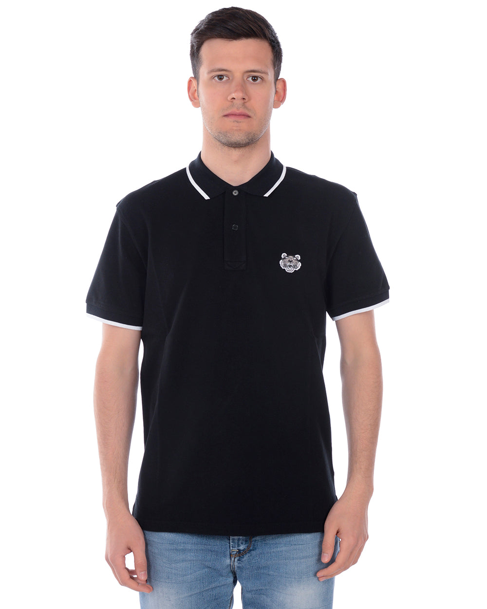 Polo Kenzo XL Nero Celeste - Eleganza Cotone - mem39