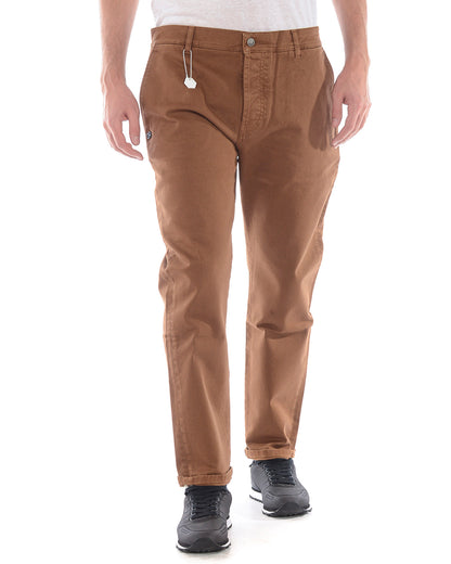 Pantaloni Marrone Cotone Elastan Daniele Alessandrini - mem39