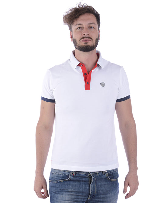 Polo EA7 Bianco e Rosso by Emporio Armani - mem39