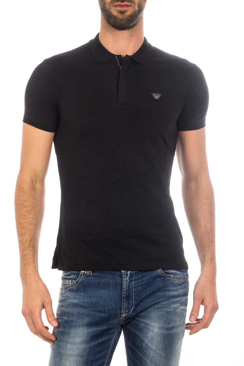 Polo Armani Jeans AJ Nero con Logo Distintivo - mem39