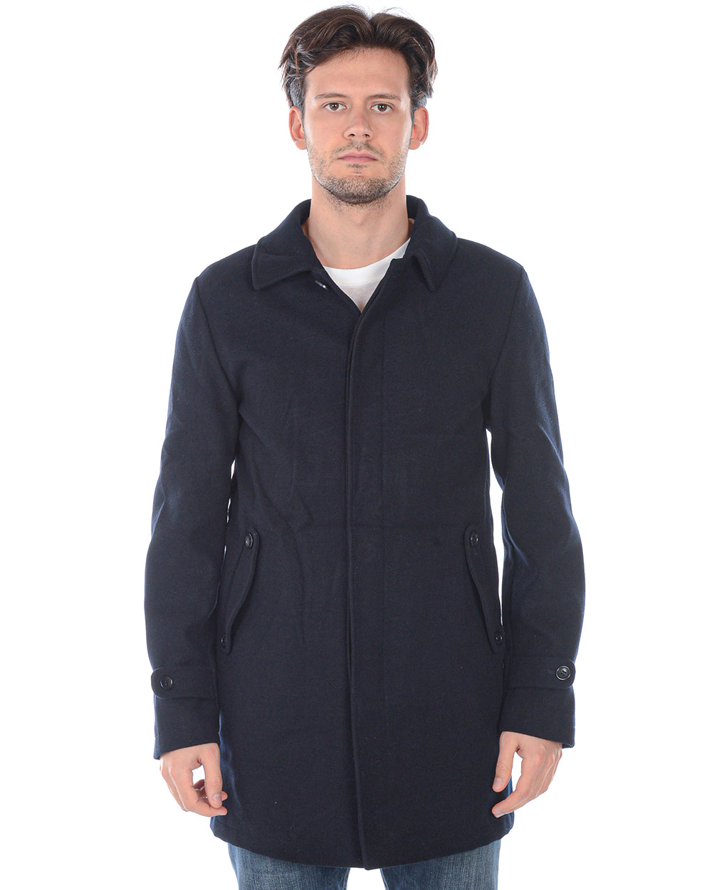 Cappotto Eleganza Invernale Daniele Alessandrini Blucerchiato - mem39