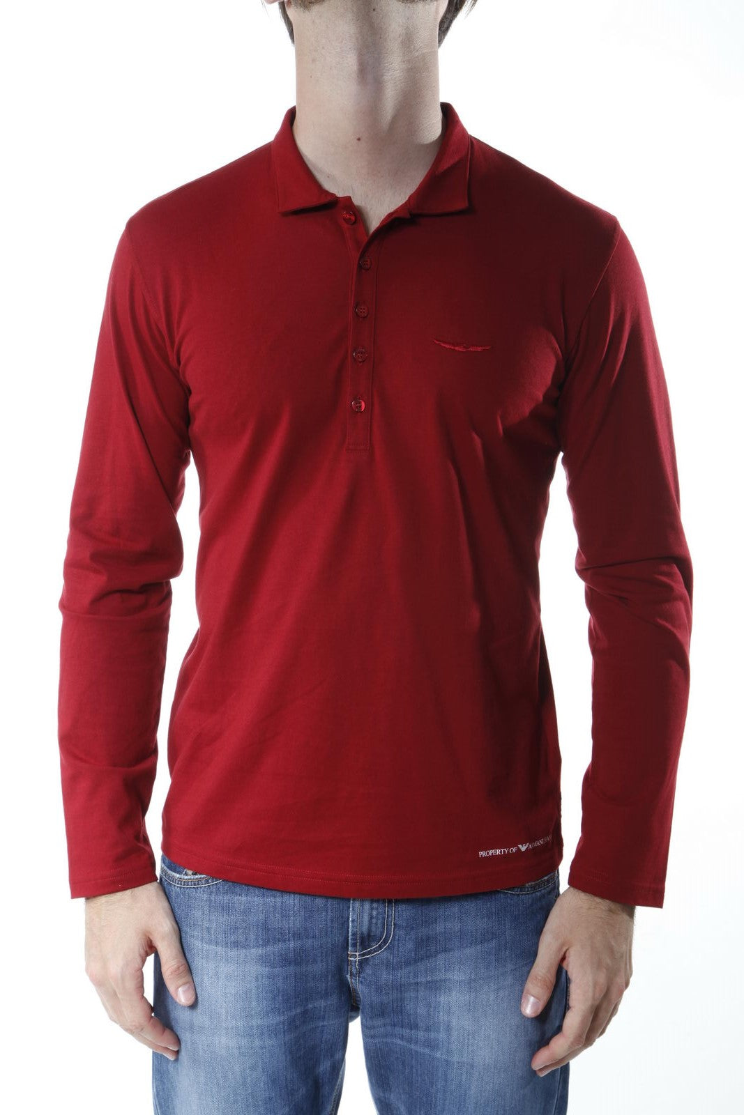 Polo Armani Jeans AJ Rosso in Cotone - mem39