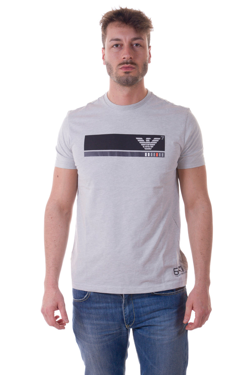 T-Shirt Emporio Armani Logo Stampato - Grigio Scuro - mem39