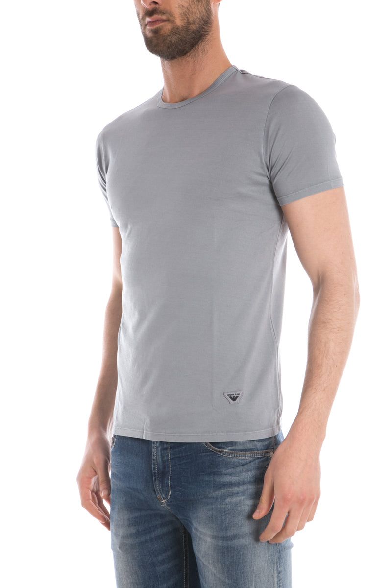 Maglietta Grigia Armani Jeans con Logo Distintivo - mem39