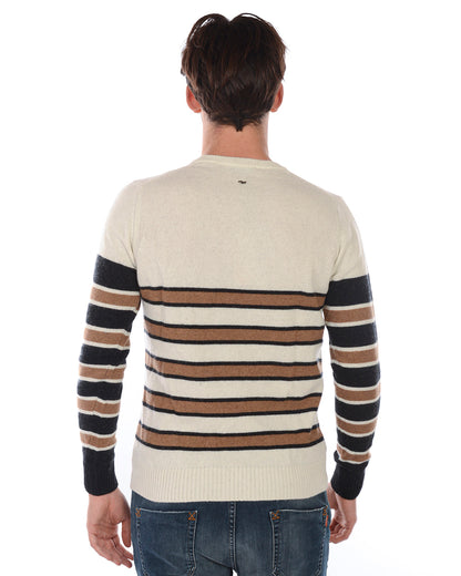 Pullover Bianco Daniele Alessandrini con Fibre di Lusso - mem39