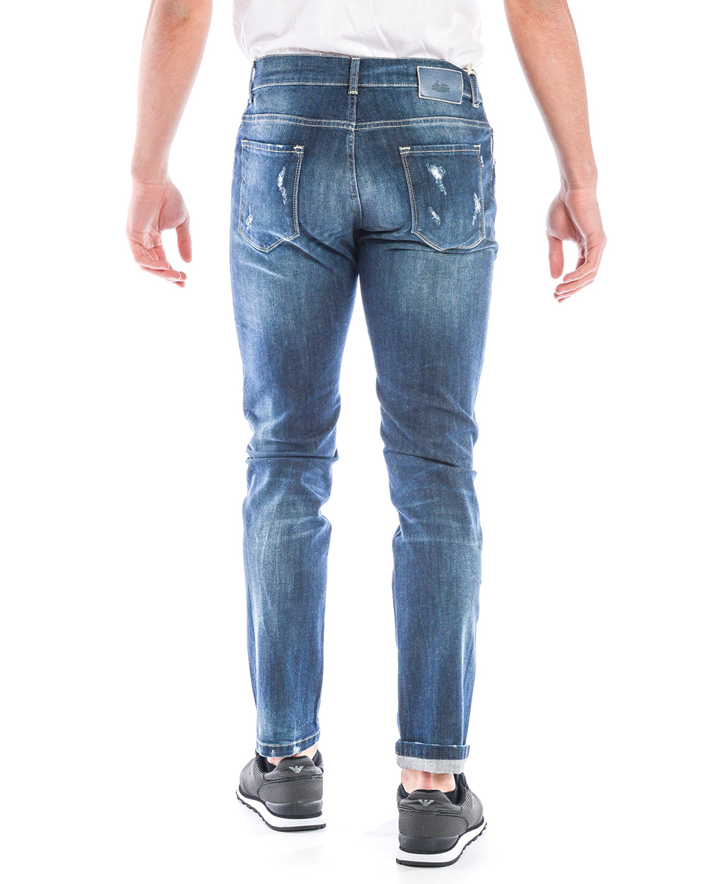 Jeans Daniele Alessandrini Scuro con Chiusura a Bottoni - mem39