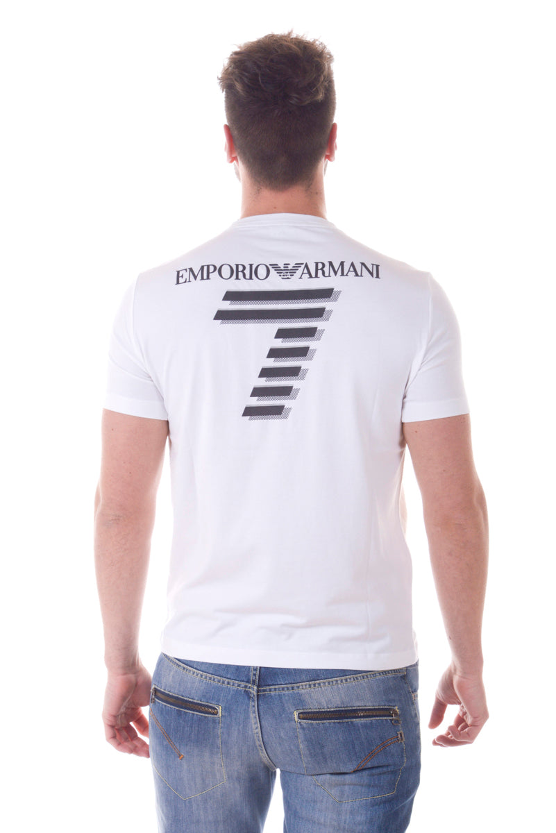 T-shirt Emporio Armani EA7 Logo Sottile - Bianca - mem39