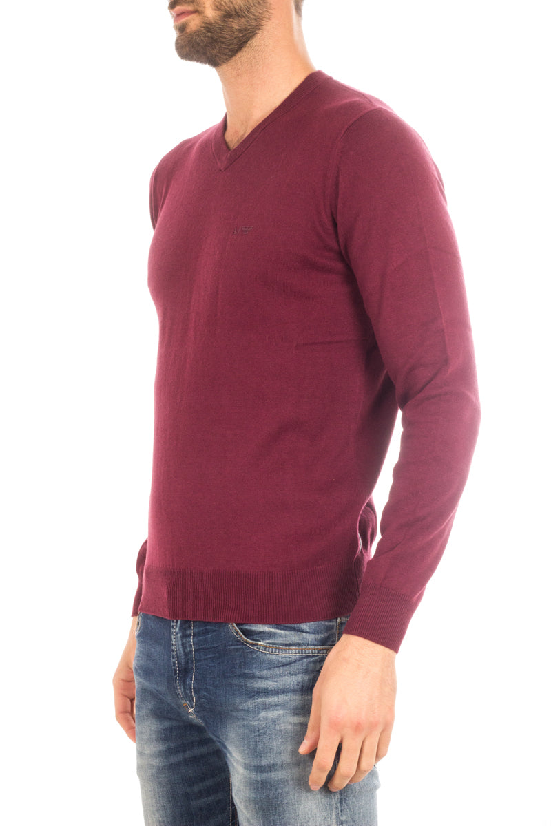 Maglia Armani Jeans Bordeaux in Cotone e Lana - mem39