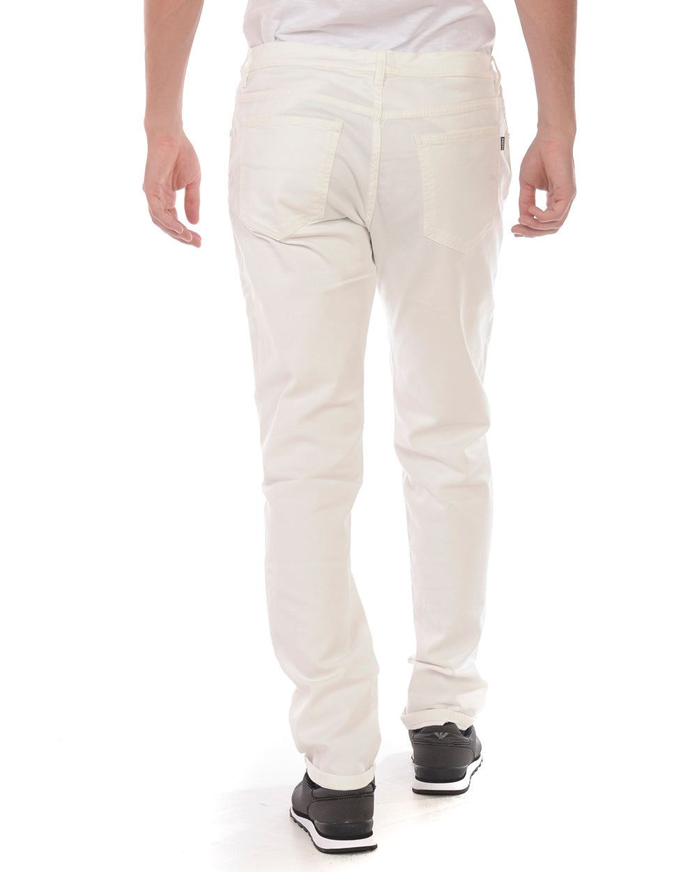 Pantaloni Bianchi Cotone Elastan Daniele Alessandrini - mem39