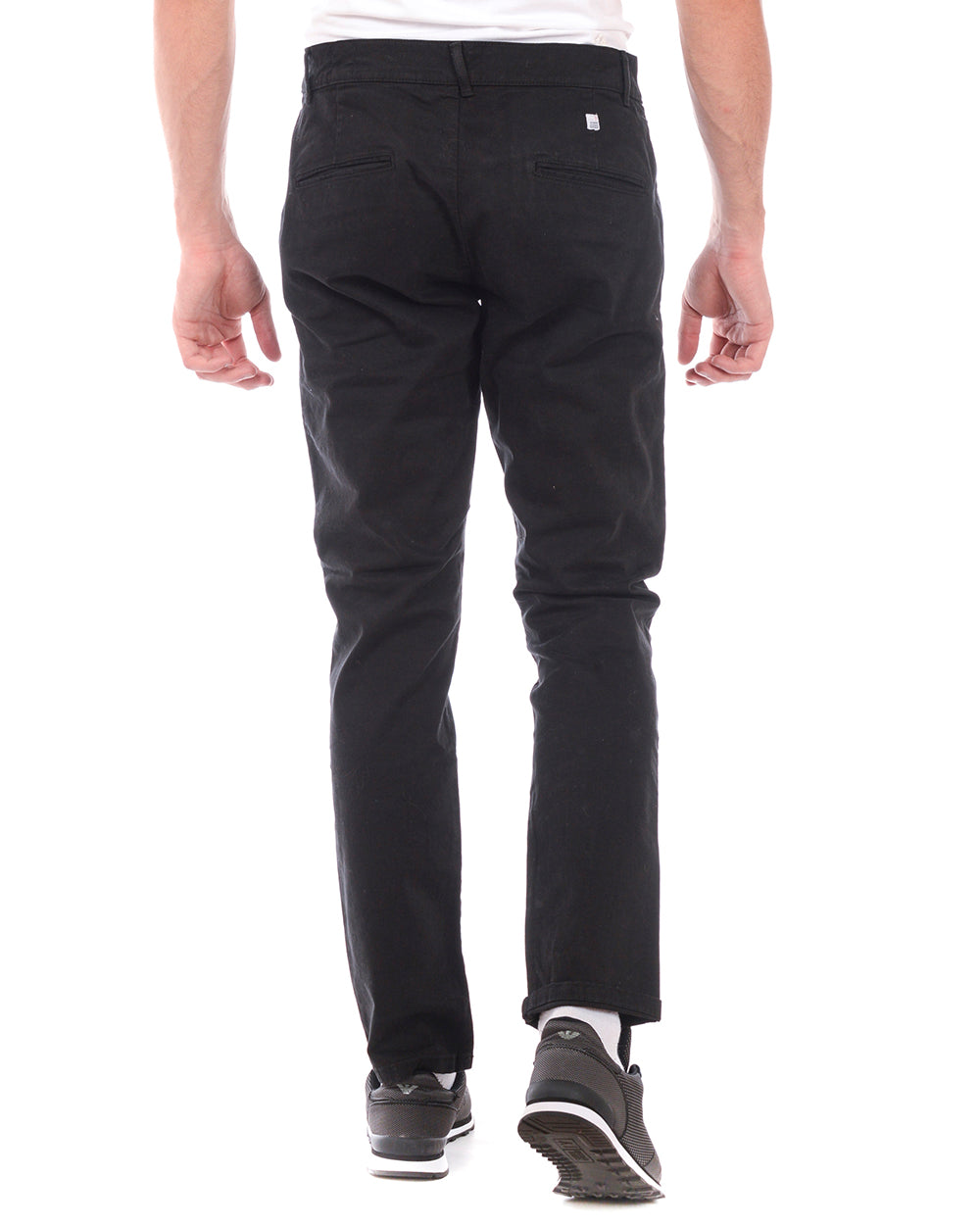 Pantaloni Daniele Alessandrini Nero Cotone Elastan - mem39