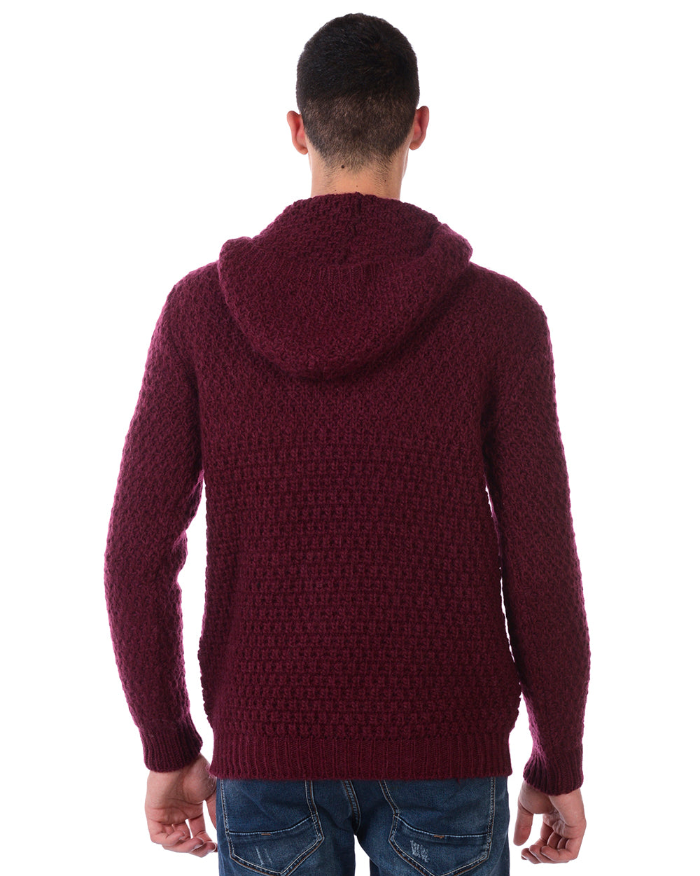 Maglione Bordeaux con Cappuccio Daniele Alessandrini - mem39