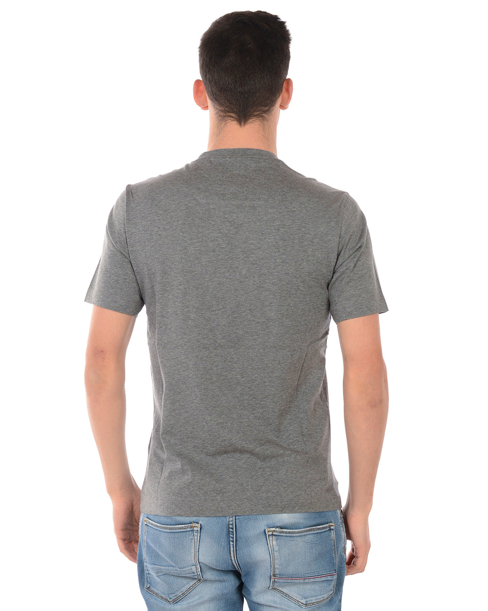 Maglia T-shirt Grigia con Logo Stampato ZEGNA - mem39